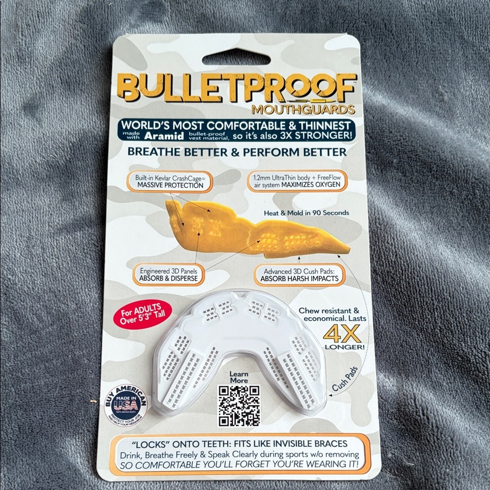 Bulletproof Adult Size White Mouthguard